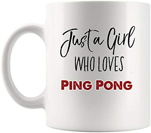 רק ילדה אוהבת פינג פונג ספל קפה קפה ספל תה מתנה | נשים קטנות אחות גדולה דודה אמא ​​אמא משחק פינג-פונג